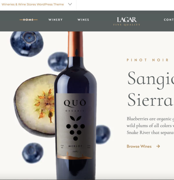 Winery or Wine Shop E-commerce Website